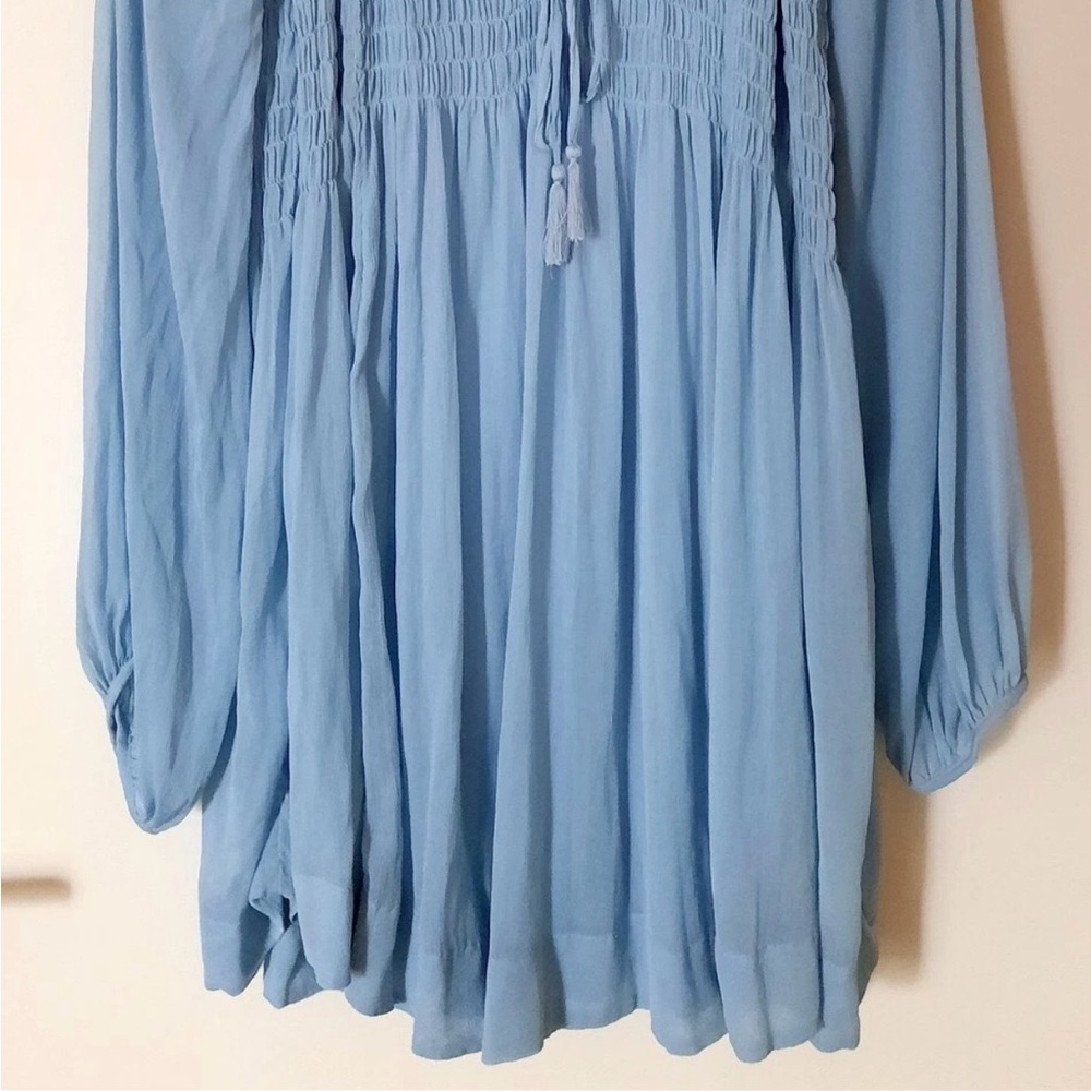 Free People Light Blue Mini Dress with Intimately by Free People Mini Slip - Picture 4 of 16